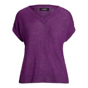 Ralph Lauren Women's V-Neck Purple Dawn Sweater